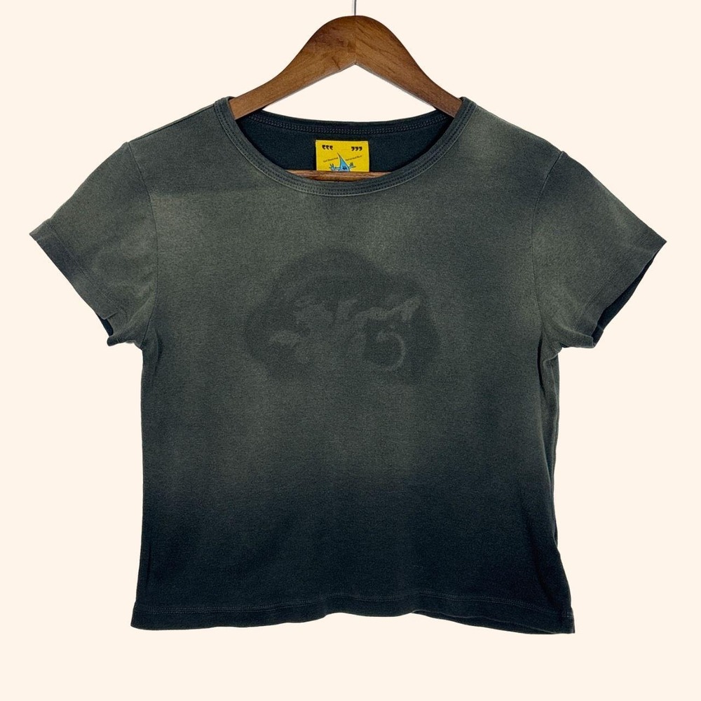 UNIF Zenith Top Faded Black Ombre Baby Tee Size L
